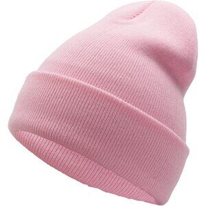 Light Pink Camo Knit Beanie - Unisex Stretchable Cuffed Hat for All Seasons